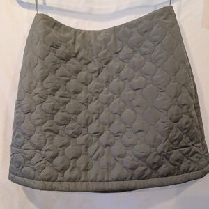 Quilted Athletic Mini Skirt in Moss Green